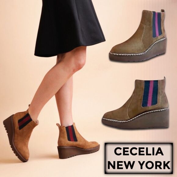 Cecelia New York Gemma Suede Boots in Brown - Picture 1 of 14